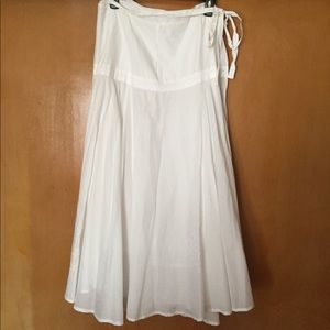 White Flowy Wrap Skirt